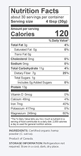 Navitas Organics Hemp Powder - 50% Protein, Omega Fatty Acids, Organic, Gluten-Free - 32 oz