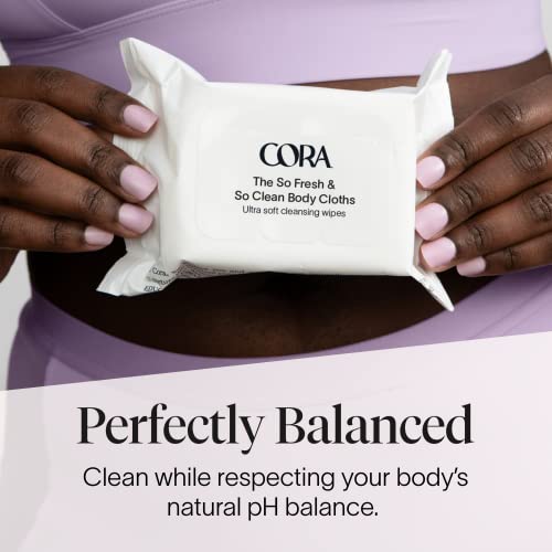 Cora Adult Hygienic Wipes - Hydrating & Soothing, Natural Ingredients & Lavender Scent - 36 Count