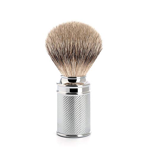 MÜHLE Silvertip Badger Shaving Brush - Luxurious Lather, Chrome Stainless Steel Handle - Handcrafted