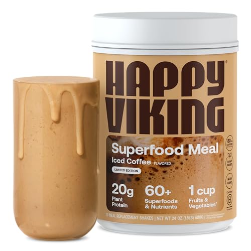 Happy Viking Protein Powder - 20g Plant Protein, Vegan Superfoods, Meal Replacement - 24oz