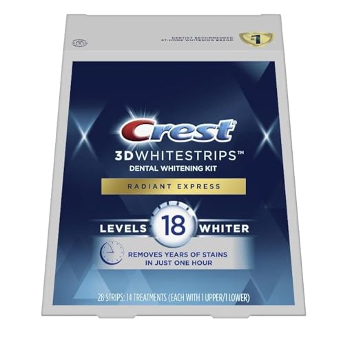 Crest 3DWhitestrips Radiant Express - Professional Teeth Whitening, Enamel Safe - 14 Treatments