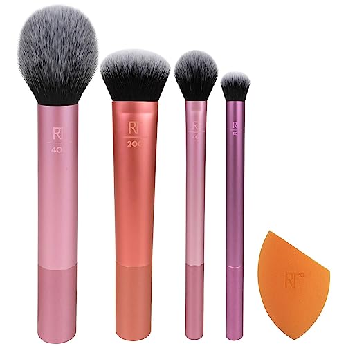 Real Techniques Makeup Brush Set - Premium Brushes for Flawless Application & Blending - 5 pcs