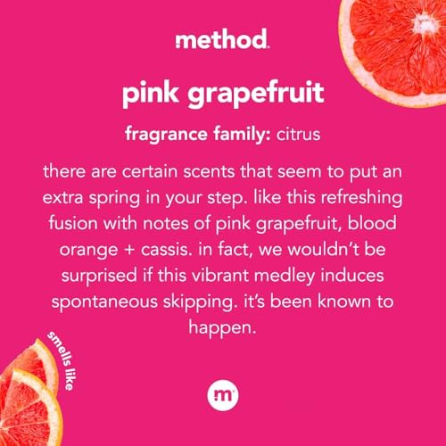 Method Foaming Hand Soap - Plant-Based Cleanser, Biodegradable, Pink Grapefruit - 3 Pack