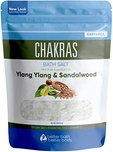 Chakras Bath Salt - Epsom Salt with Essential Oils & Vitamin C for Relaxation - 32oz