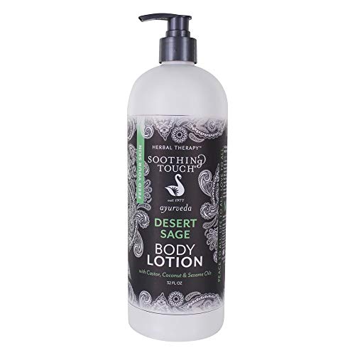 Soothing Touch Body Lotion - Nourishes Dry Skin, Ayurvedic Oils Blend - 32oz Desert Sage