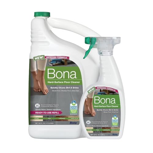 Plexon Bona Multi-Surface Cleaner - Residue-Free, Plant-Based, Safer Choice Certified - 36oz & 160oz