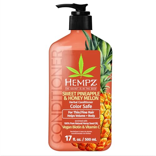 Hempz Biotin Conditioner - Strengthens & Hydrates Thin/Fine Hair, Color Safe, 17 FL OZ