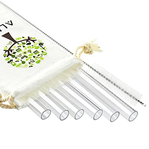 ALINK Reusable Drinking Straws Set - Durable Tritan, BPA-Free, Dishwasher Safe - Pack of 6