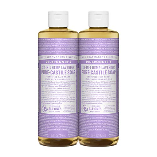 Dr. Bronner's Body Soap - Organic, Fair Trade Ingredients, Versatile Use - Lavender, 16oz 2-Pack