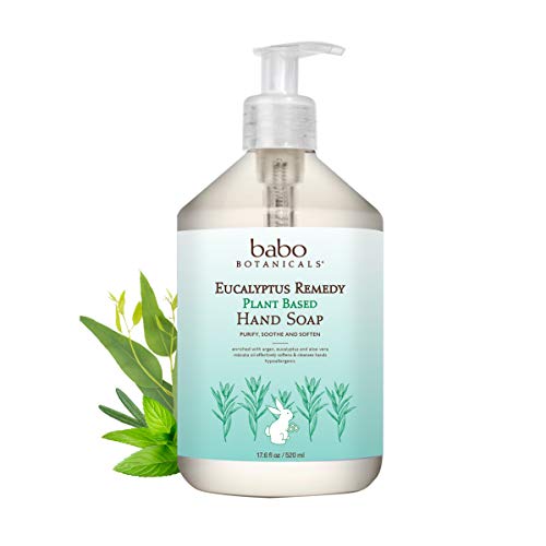 Babo Botanicals Hand Soap - Moisturizing Eucalyptus & Manuka Oil, Hypoallergenic - 12oz