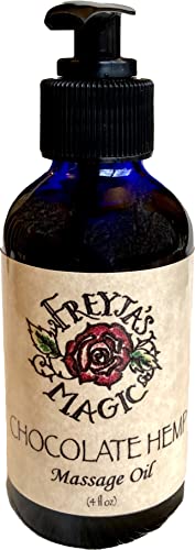 Freyja's Magic Chocolate Hemp Body Oil - Aromatherapy Benefits, All-Natural, 4 oz Glass Pump