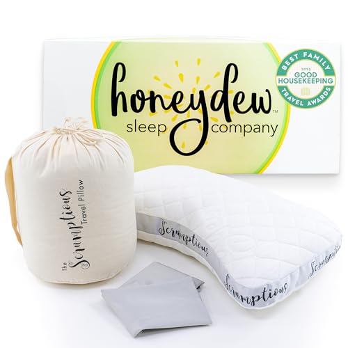 Honeydew Travel Pillow - Cooling Copper Gel, CertiPUR Certified, Ergonomic Support - 21" x 12"