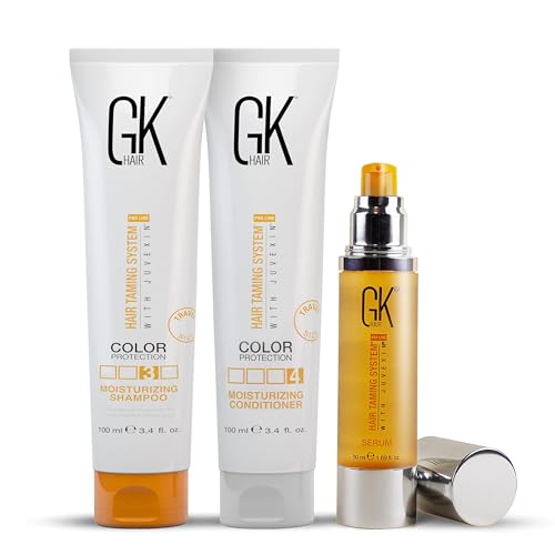 GK HAIR Moisturizing Shampoo & Conditioner Set - Hydrates, Color Protection, Argan Oil - 3.4oz/100ml