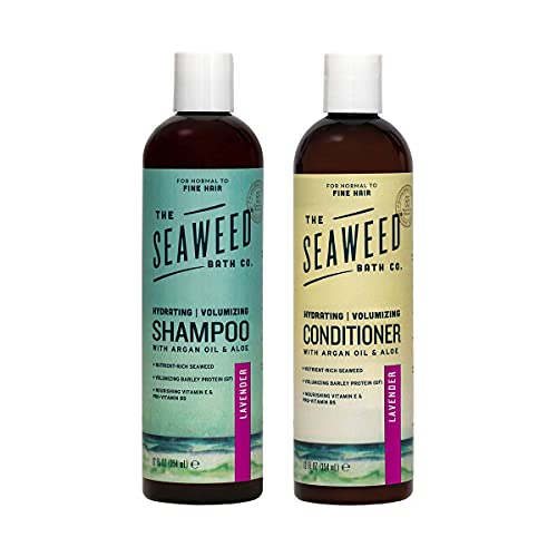 The Seaweed Bath Co. Shampoo & Conditioner Set - Volumizing Lavender, Vegan, 12oz
