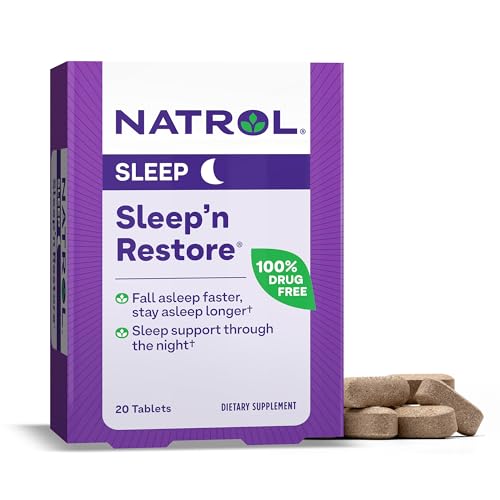 Natrol Sleep N Restore Tablets - Supports Restorative Sleep, Antioxidants, 20 Count