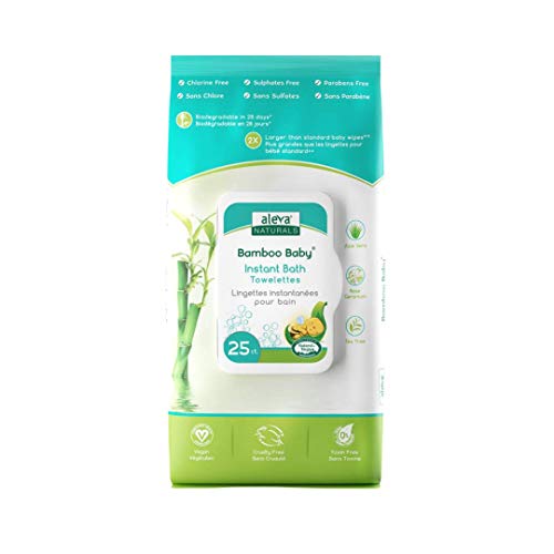 Aleva Naturals Baby Wipes - Hypoallergenic, Natural Ingredients, Biodegradable - 25 Large Wipes