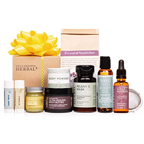 Naturally Beautiful Baby Gift Set - Fragrance-Free Skincare & Herbal Tea for Moms