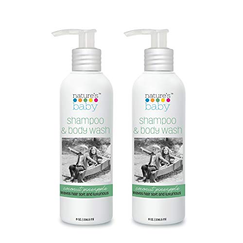 Nature's Baby Shampoo & Body Wash - Tear-Free, pH Neutral, Organic Coconut Pineapple - 8 oz (2-Pack)