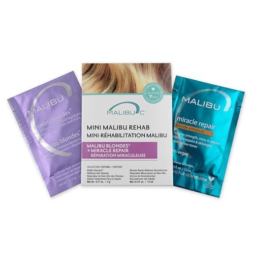 Malibu C Hair Mask Duo - Restores Vibrancy, Vegan & Plant-Based Ingredients - 2 Packets