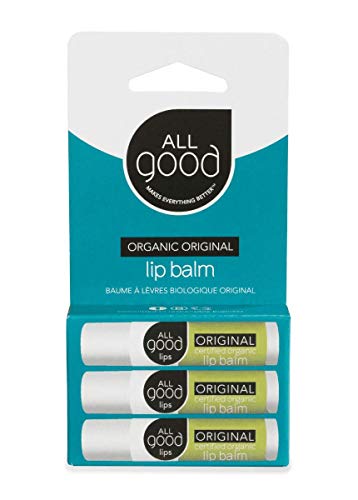 All Good Organic Lip Balm - Softening Herbal Blend, Non-GMO, Gluten-Free - 3-Pack