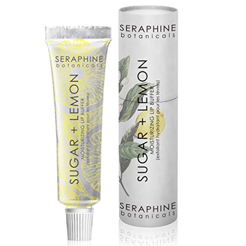 Seraphine Botanicals Lip Scrub - Hydrating Sugar Exfoliator with Lemon Zest, Vegan - 2oz