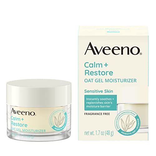 Aveeno Oat Gel Facial Moisturizer - Soothes Sensitive Skin, Fragrance-Free & Hypoallergenic - 1.7oz