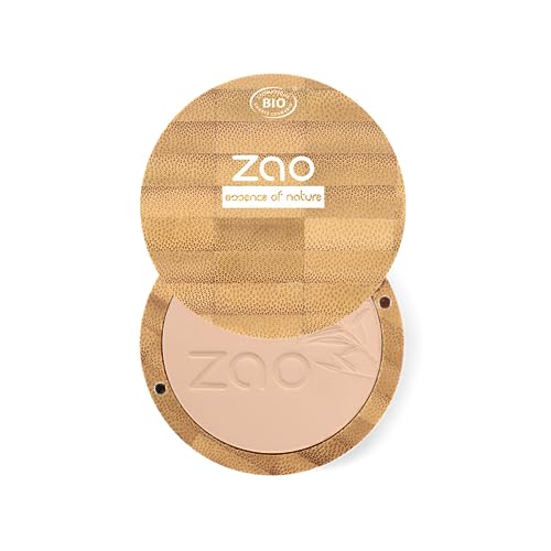 Zao Makeup Pressed Powder Foundation - Full Coverage, Hydrating Macadamia & Cocoa Butter - 9g