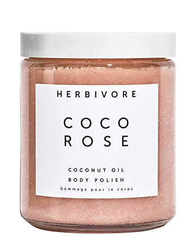 HERBIVORE Coco Rose Body Scrub - Moisturizing Detox with Pink Clay & Coconut Oil - 8 oz