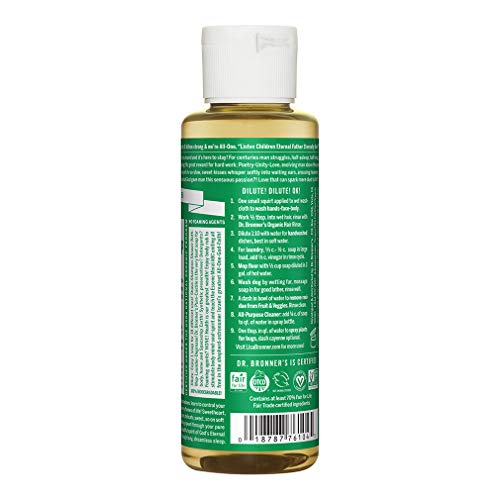 Dr. Bronner's Pure-Castile Liquid Soap - Organic Oils, Vegan, 18-in-1 Uses - Almond, 4oz