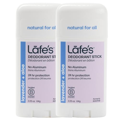 Lafe's Natural Deodorant - Lavender & Aloe, 24-Hour Protection, Vegan & Cruelty-Free - 2-Pack