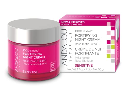 Andalou Naturals 1000 ROSES Night Cream - Moisturizes, Soothes & Revitalizes - 100% Vegan, 1.7oz