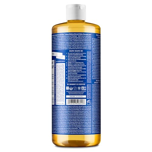 Dr. Bronner's Pure-Castile Liquid Soap - Organic Oils, Vegan, Multi-Use, 25oz (Peppermint)