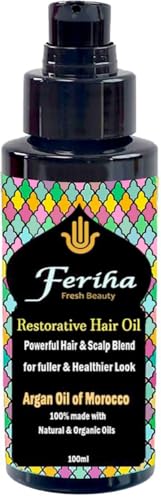 Restorative Hair Oil - Natural Shine, Defines Curls, Reduces Frizz, 3.38 Fl Oz