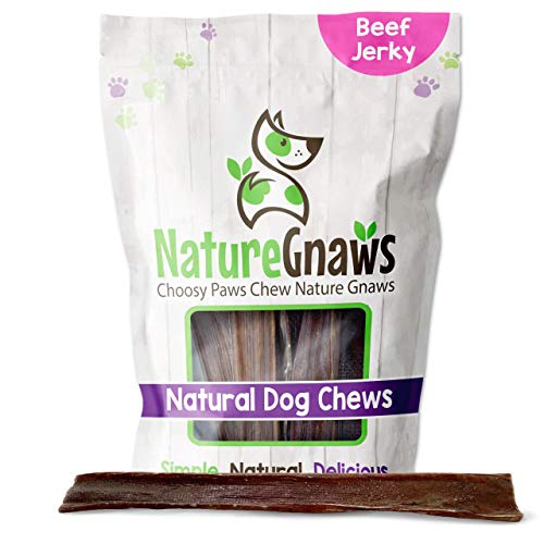 Nature Gnaws Beef Gullet Chews - Rawhide-Free, Natural Dental Treats for Large Dogs - 20 Count