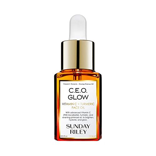 Sunday Riley C.E.O. Glow Face Oil - Brightening Vitamin C & Turmeric, Vegan - 0.5 Fl Oz