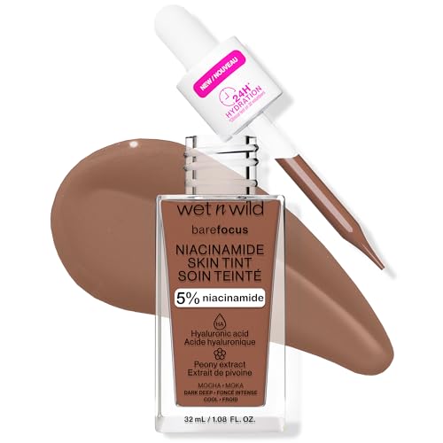 wet n wild Tinted Moisturizer - 5% Niacinamide Hydration, Lightweight & Radiant - Mocha