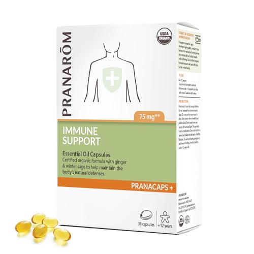 Pranarom Immune Defense Supplement - Organic Ginger & Winter Sage, Pre-Dosed Capsules - 30ct