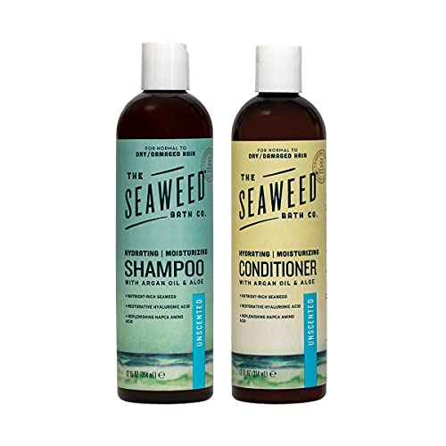 The Seaweed Bath Co. Shampoo & Conditioner Set - Hydrating, Vegan, Organic Seaweed - 12oz