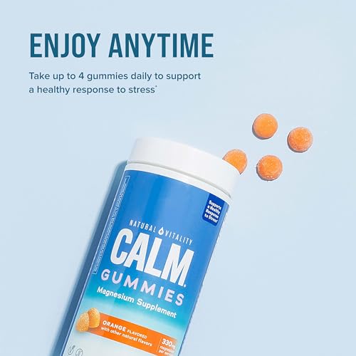 Natural Vitality Calm Magnesium Citrate Gummies - Stress Relief, Vegan & Non-GMO, Orange - 240 Count