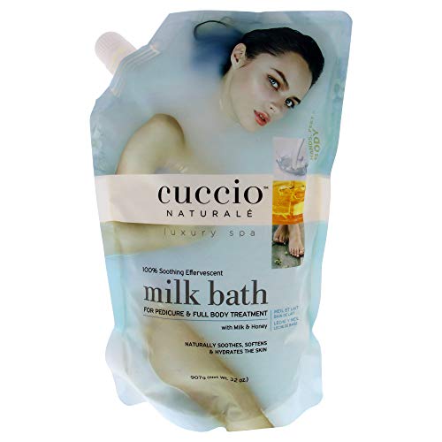 Cuccio Naturale Milk Bath Soak - Soothing Hydration for Nails & Skin, Infused with Honey - 32oz