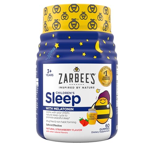 Zarbee's Children's Sleep Gummies - Promote Peaceful Sleep, Natural Strawberry Flavor - 60 ct