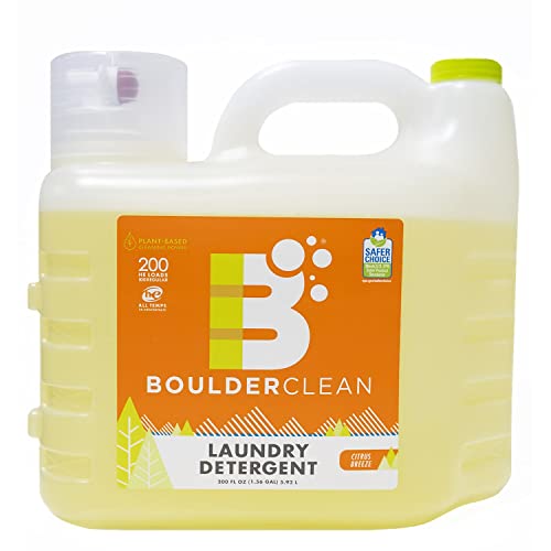 Boulder Clean Laundry Detergent - Tough Dirt Removal, 100% Natural & Biodegradable - 200 Fl Oz