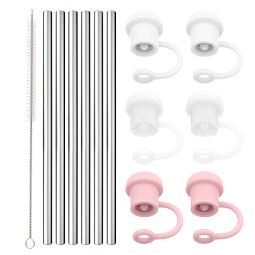 Stainless Steel Straws - Eliminate Waste, Food-Grade, Adjustable for All Tumblers - 6 Pack