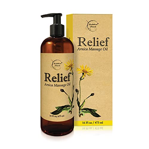 Relief Arnica Massage Oil - Natural Muscle Relief, Hydrating Formula - 8oz