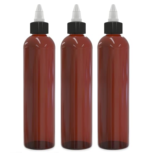 BRIGHTFROM 8oz Applicator Bottles - Versatile, BPA-Free, Refillable, UV-Protective - Pack of 3