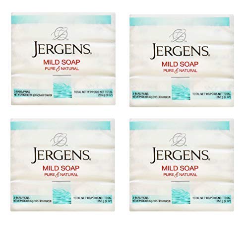 Jergens Mild Soap - Gentle Cleanse, Nourishing Formula, Light Fragrance - 3oz Bar, 4-Pack