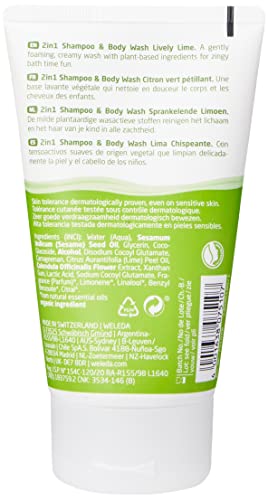 Weleda Kids 2-in-1 Lively Lime Shampoo & Body Wash - Gentle Cleansing, Moisture Balance - 150ml