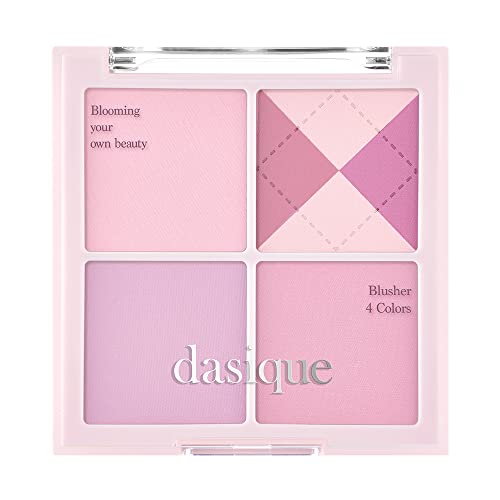 Dasique Blush Palette #05 Violet Knit - Smooth Application, Vegan & Cruelty-Free - 4 Shades