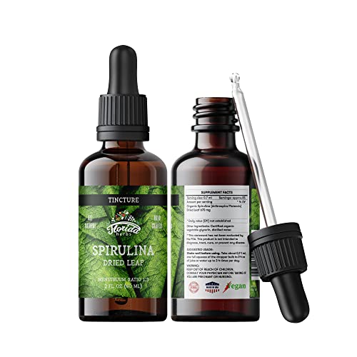 Florida Herbs Spirulina Tincture - Pure Organic Extract, Non-GMO, 700 mg, 2 oz