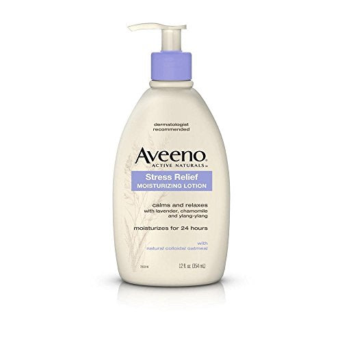 Aveeno Body Lotion - 24-Hour Moisture, Calming Lavender & Oatmeal - 12 fl. oz (Pack of 3)